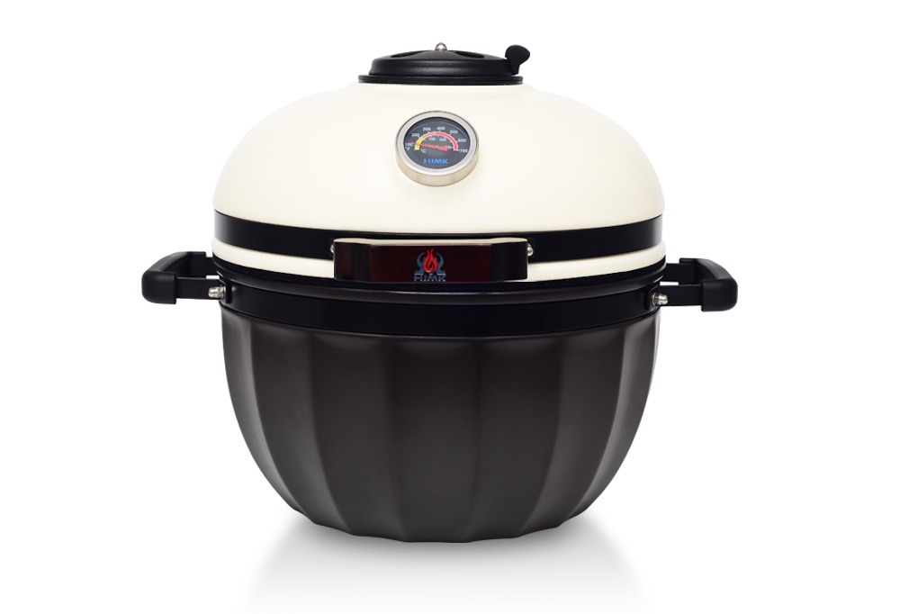 HJMK13英寸迷你款KAMADO燜烤爐微型陶瓷燒烤爐白色